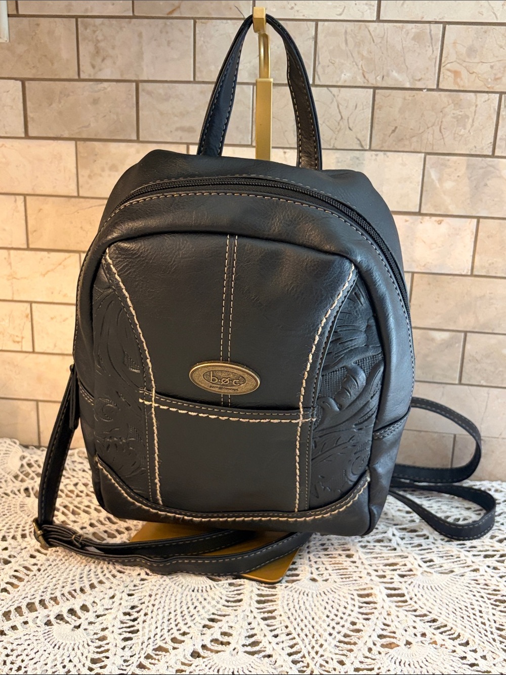 b.o.c. Born Black Faux Leather Mini Backpack